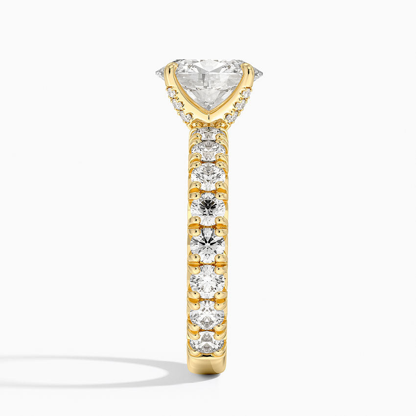 Ellora Three-Quarter Coverage Diamond Ring - Oval Center Stone