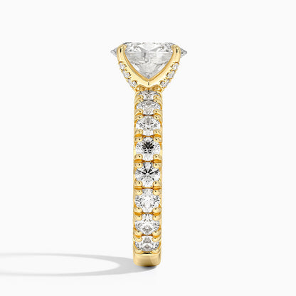 Ellora Three-Quarter Coverage Diamond Ring - Oval Center Stone