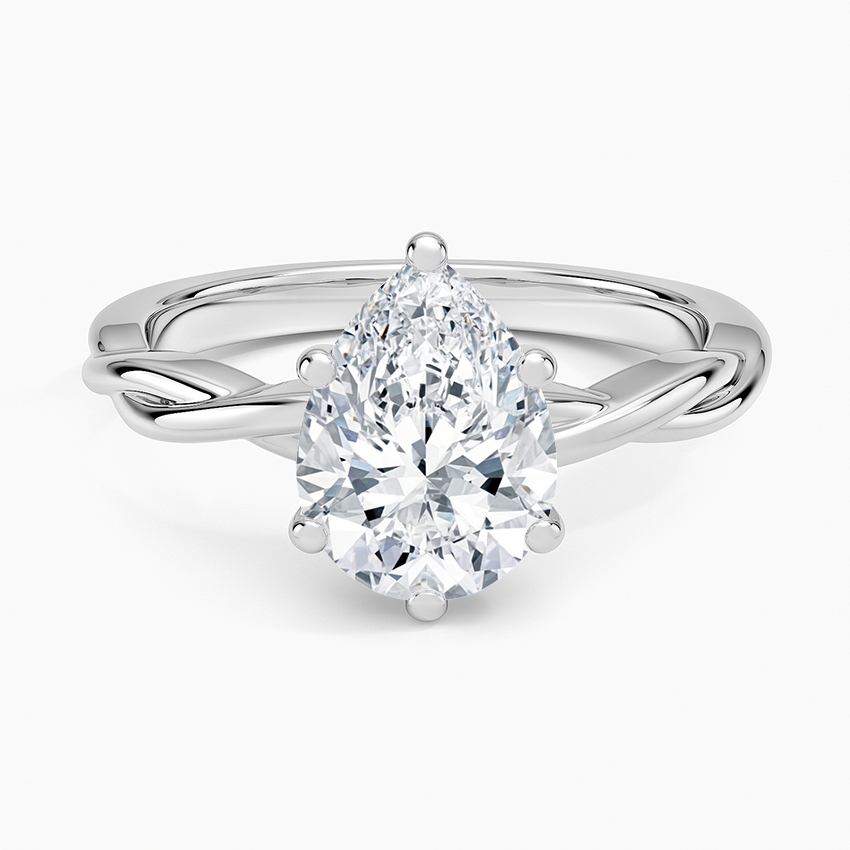 Twisted Vine Solitaire Ring - Pear Center Stone