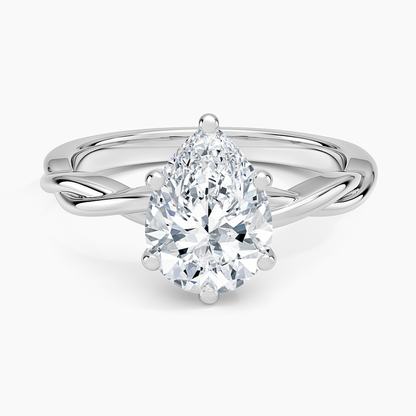 Twisted Vine Solitaire Ring - Pear Center Stone