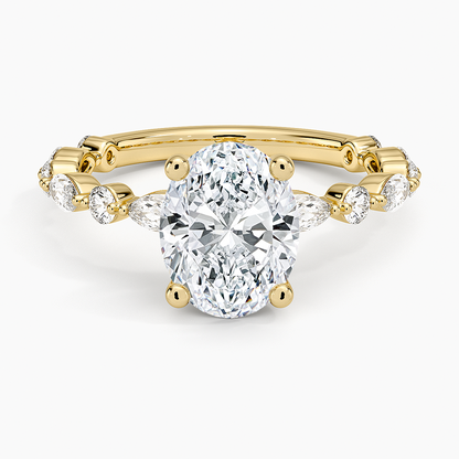 Versailles Three-Quarter Coverage Diamond Ring (1/2 ct. tw.) - Oval Center Stone
