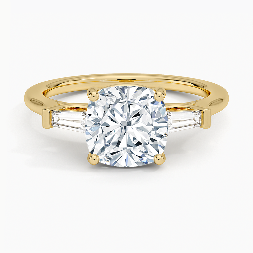 Symphony Perfect Fit Tapered Baguette Diamond Ring - Cushion Cut Center Stone