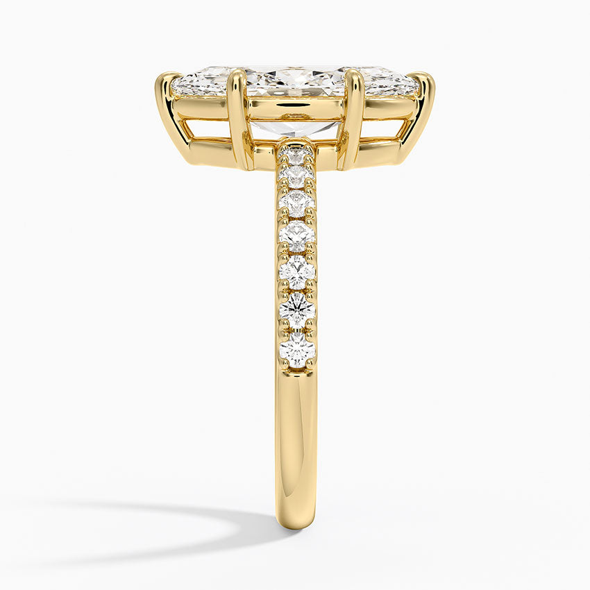 Dara Low-Profile Diamond Ring - Marquise Center Stone