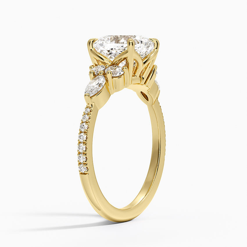 Luxe Nadia Pavé Diamond Ring (1/2 ct. tw.) - Cushion Cut Center Stone