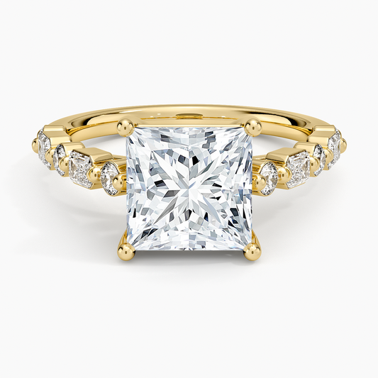 Kensington Half Coverage Diamond Ring (1/2 ct. tw.) - Princess Cut Center Stone