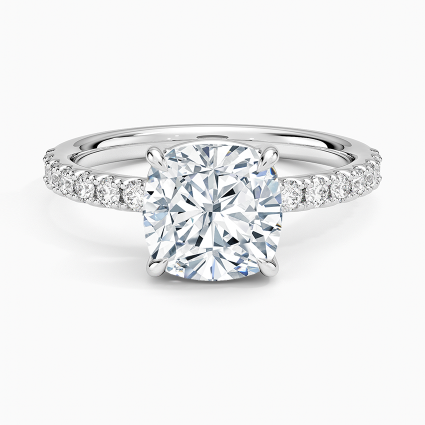 Dara Low-Profile Diamond Ring - Cushion Cut Center Stone