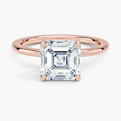 Perfect Fit 1.4mm Solitaire Ring - Asscher Cut Center Stone