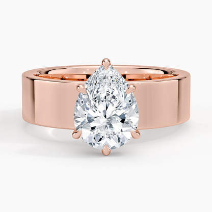 Peyton 6mm Solitaire Ring - Pear Center Stone