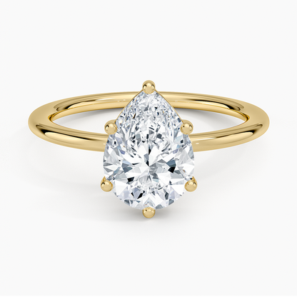 Gwen Perfect Fit Solitaire Ring - Pear Cut Center Stone