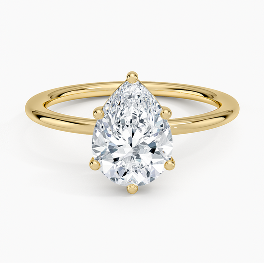 Gwen Perfect Fit Solitaire Ring - Pear Cut Center Stone