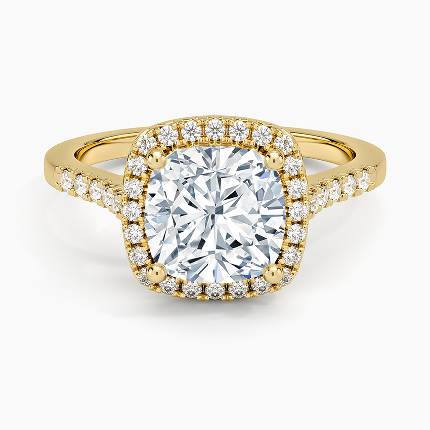 Odessa Halo Diamond Ring (1/5 ct. tw.) - Cushion Cut Center Stone