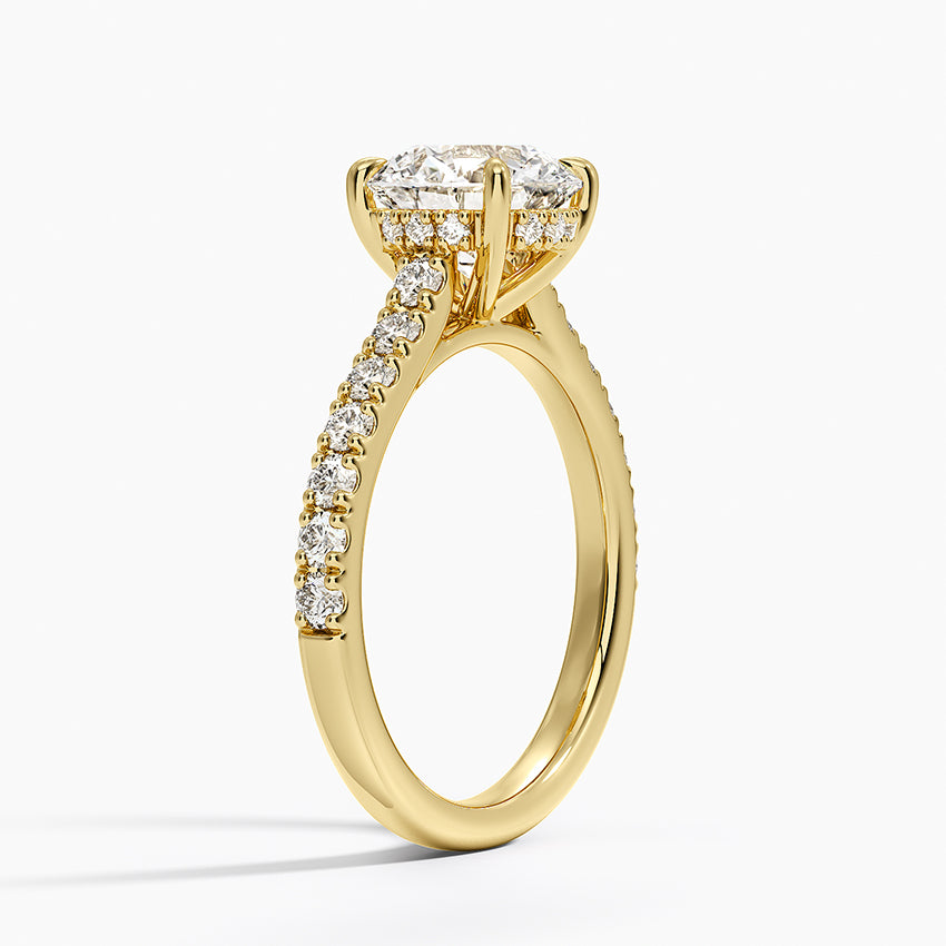 Grand Lissome Diamond Ring - Round Center Stone