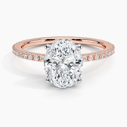 Ballad Three-Quarter Coverage Diamond Ring (1/4 ct. tw.) - Oval Center Stone