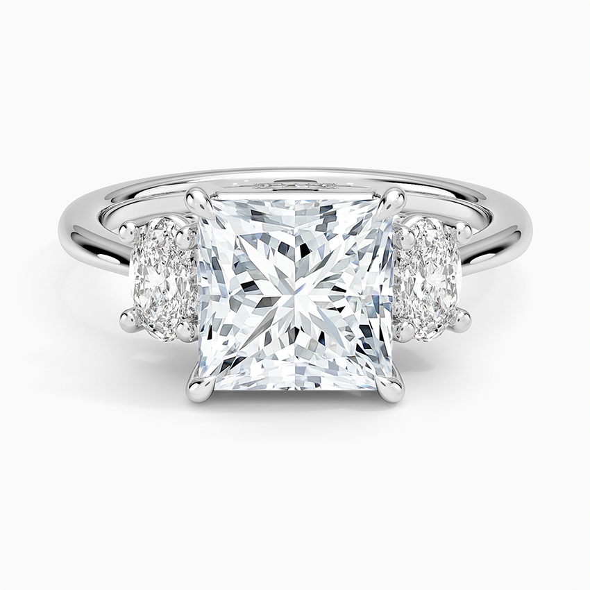 Oval-Cut Three Stone Diamond Ring (1/2 ct. tw.) - Princess Cut Center Stone