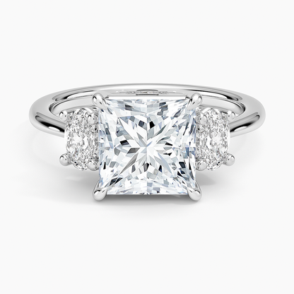 Oval-Cut Three Stone Diamond Ring (1/2 ct. tw.) - Princess Cut Center Stone