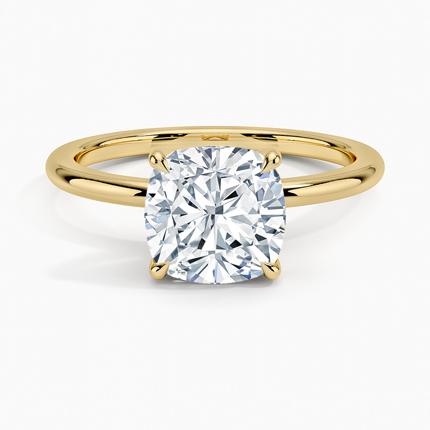 Fairmined 1.5mm Comfort Fit Ring - Cushion Cut Center Stone