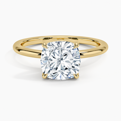 Fairmined 1.5mm Comfort Fit Ring - Cushion Cut Center Stone