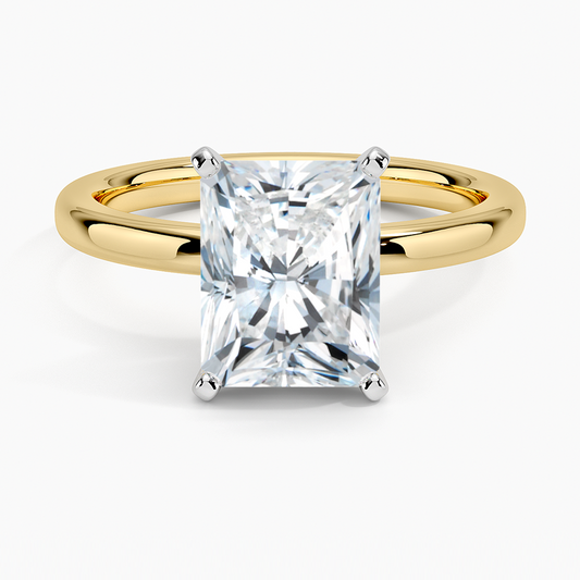 Comfort Fit 2mm Solitaire Ring - Radiant Cut Center Stone
