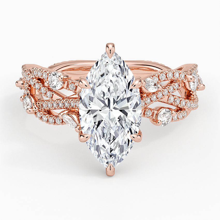 Grand Secret Garden Diamond Ring - Marquise Center Stone