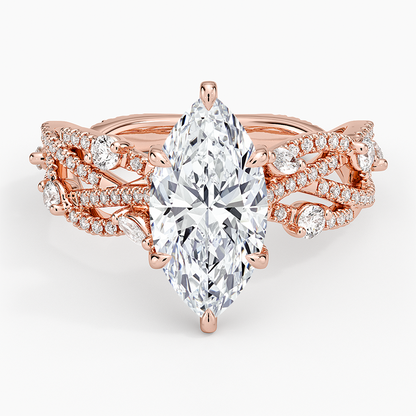 Grand Secret Garden Diamond Ring - Marquise Center Stone
