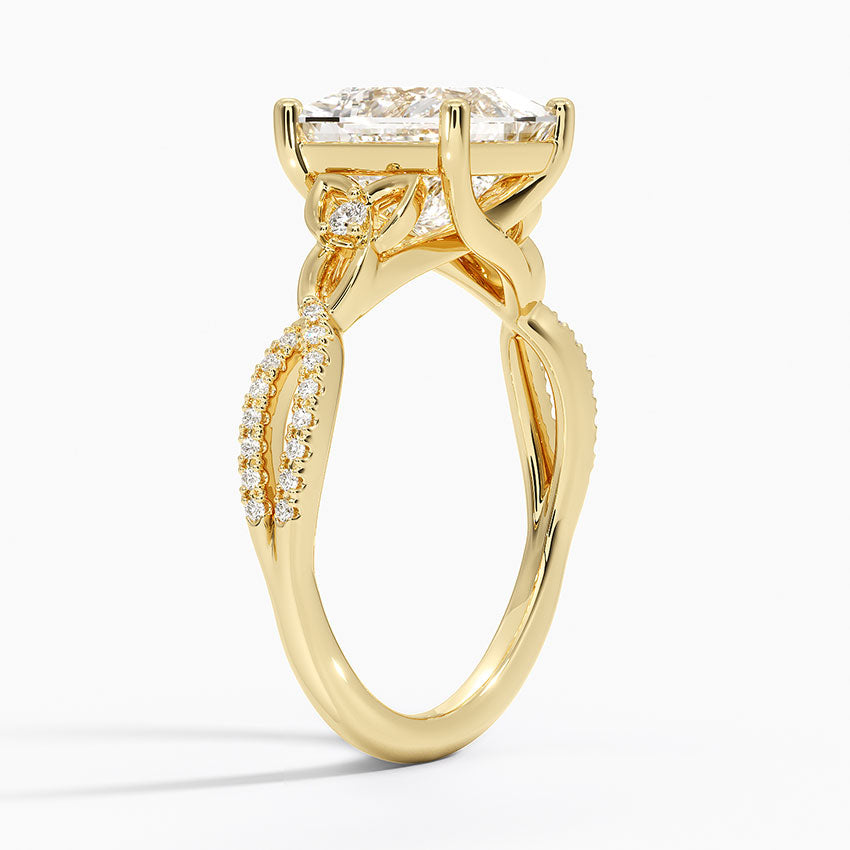 Luxe Celtic Love Knot Diamond Ring - Princess Cut Center Stone