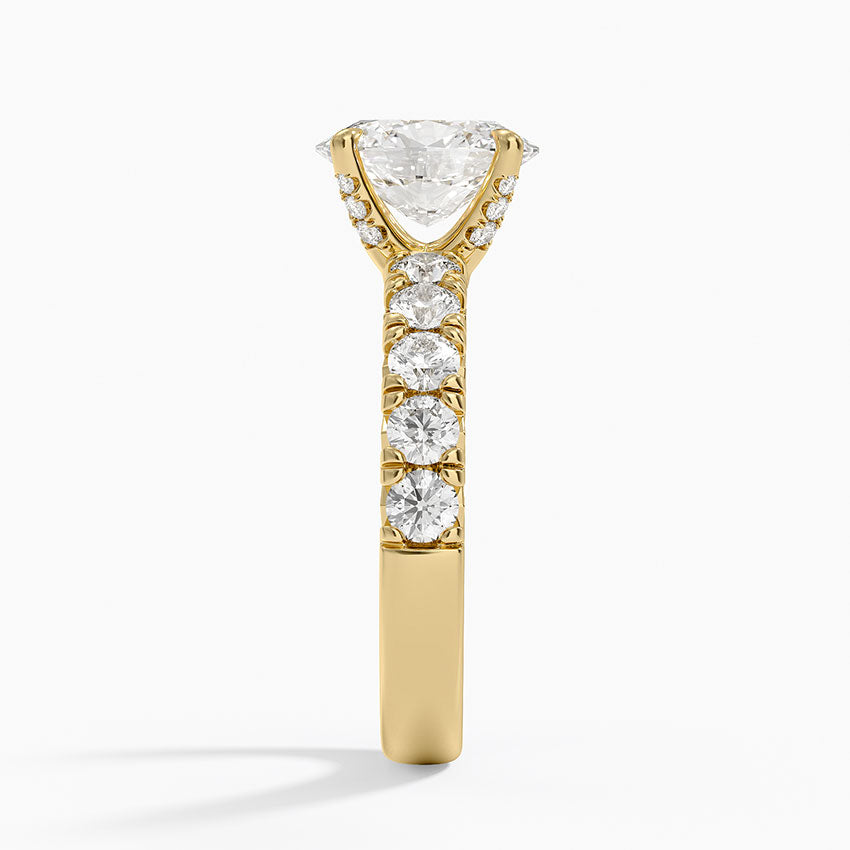 Ellora Half Coverage Diamond Ring - Oval Center Stone