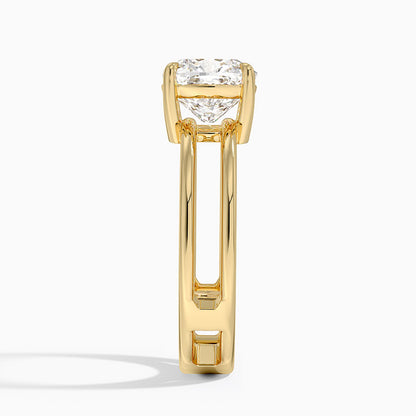 Aimee Open Double Band Solitaire Ring - Cushion Cut Center Stone