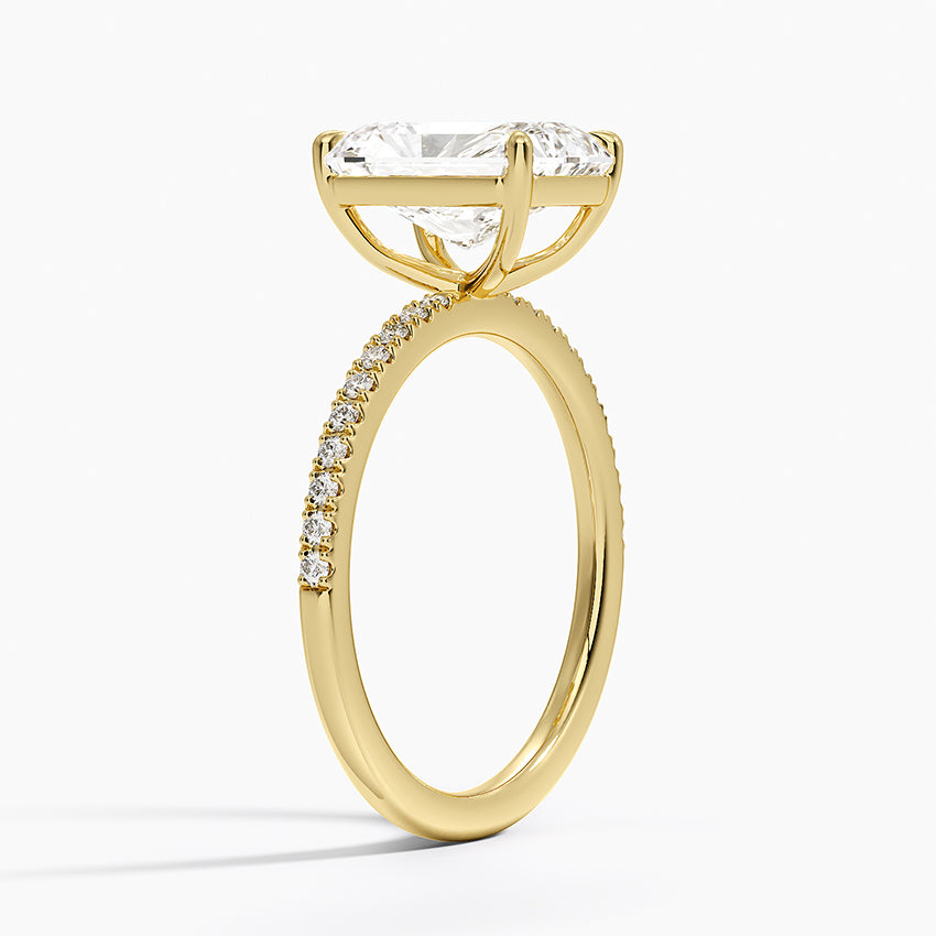 Perfect Fit Half Coverage Diamond Ring - Radiant Cut Center Stone