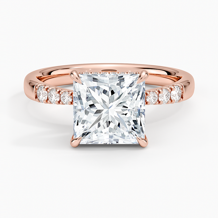 Bella Hidden Halo Diamond Ring (1/5 ct. tw.) - Princess Cut Center Stone