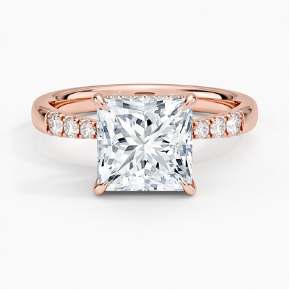 Bella Hidden Halo Diamond Ring (1/5 ct. tw.) - Princess Cut Center Stone