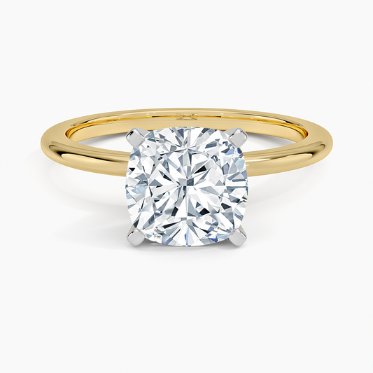 Four-Prong Comfort Fit 1.5mm Ring - Cushion Cut Center Stone
