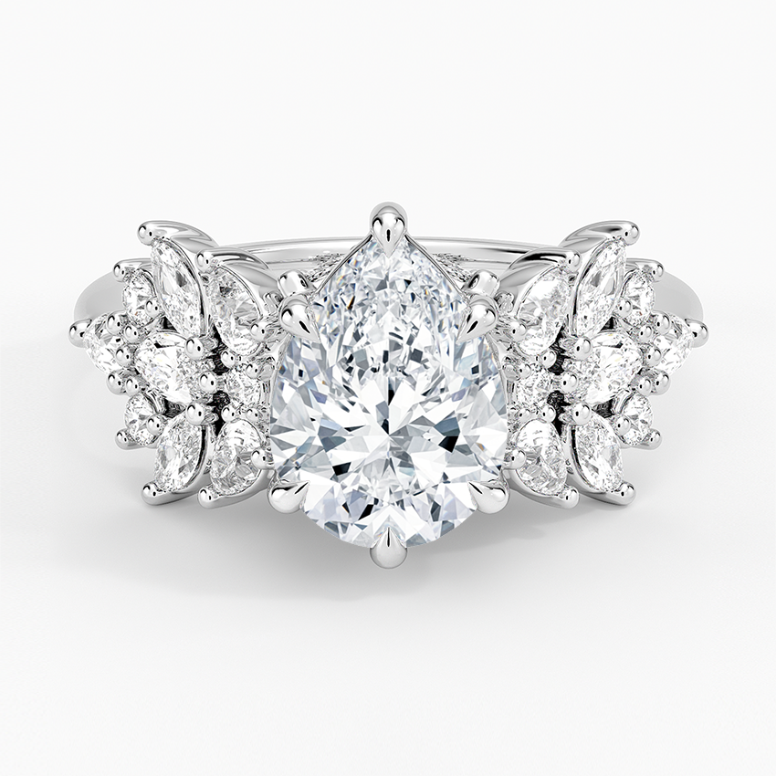 Grand Nadia Diamond Ring - Pear Center Stone