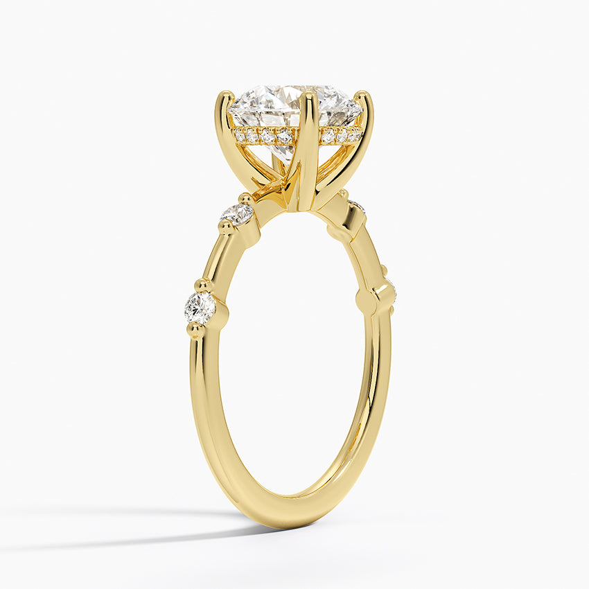 Aimee Hidden Halo Diamond Ring - Round Center Stone
