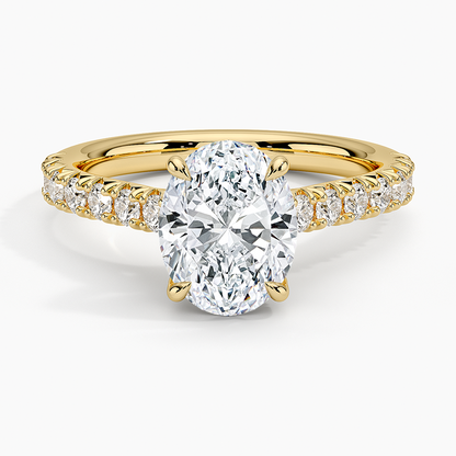 Sienna Half Coverage Hidden Accents Diamond Ring (1/2 ct. tw.) - Oval Cut Center Stone