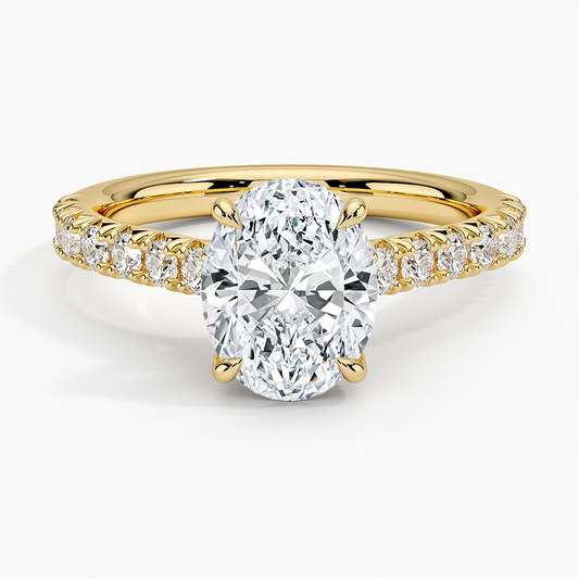 Sienna Half Coverage Hidden Accents Diamond Ring (1/2 ct. tw.) - Oval Cut Center Stone