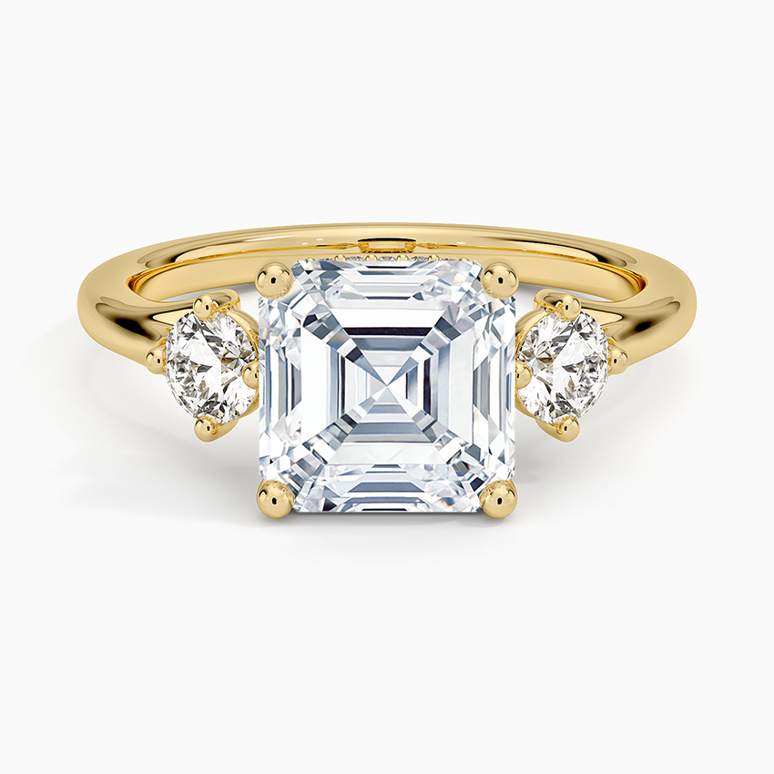 Luxe Floating Three Stone Diamond Ring (1/3 ct. tw.) - Asscher Cut Center Stone