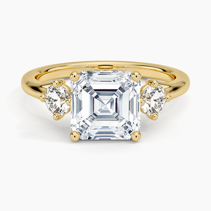 Luxe Floating Three Stone Diamond Ring (1/3 ct. tw.) - Asscher Cut Center Stone