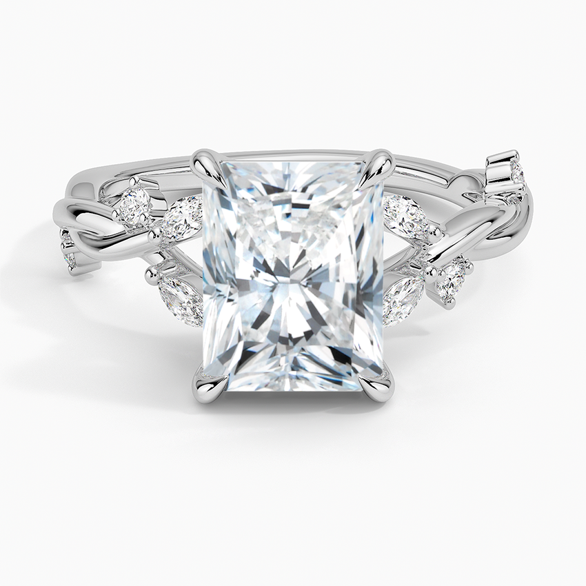 Azalea Twist Diamond Ring - Radiant Cut Center Stone