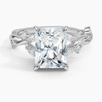 Azalea Twist Diamond Ring - Radiant Cut Center Stone