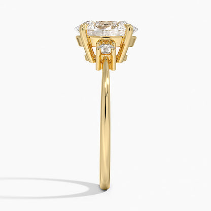 Petite Selene Three Stone Diamond Ring (1/10 ct. tw.) - Oval Center Stone