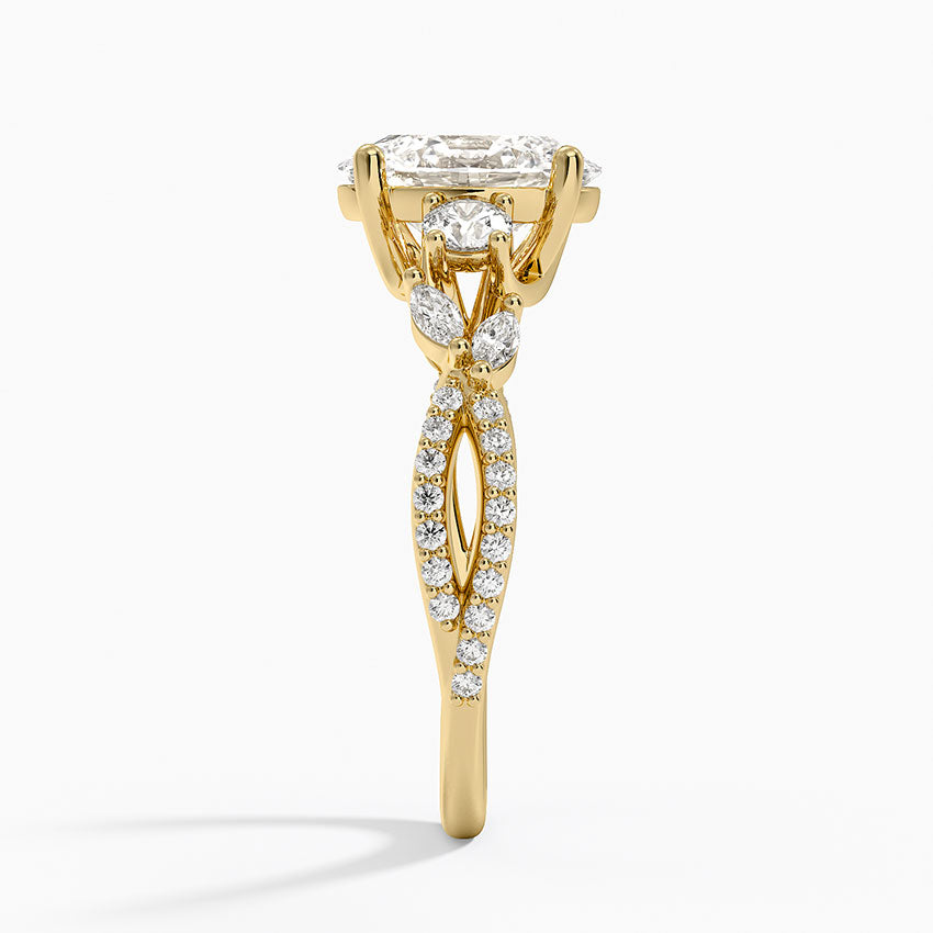 Luxe Willow Three Stone Diamond Ring (1/2 ct. tw.) - Oval Cut Center Stone