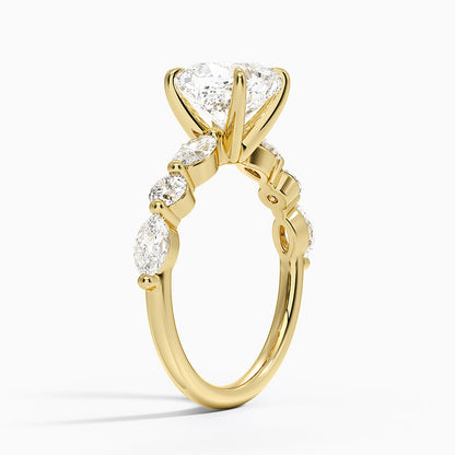 Grand Versailles Diamond Ring - Cushion Cut Center Stone