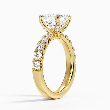 Ellora Half Coverage Diamond Ring - Asscher Cut Center Stone