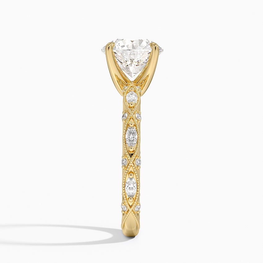 Celestia Milgrain Diamond Ring (1/4 ct. tw.) - Round Center Stone
