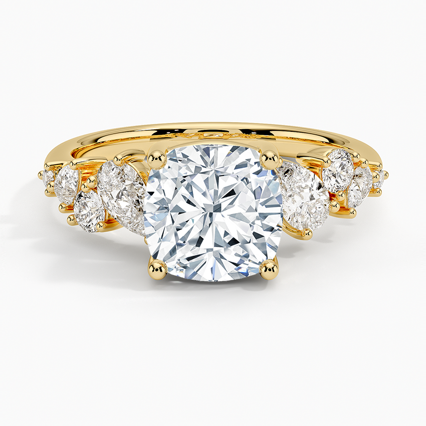 Olivetta Tapered Diamond Ring (1/2 ct. tw.) - Cushion Cut Center Stone