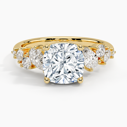 Olivetta Tapered Diamond Ring (1/2 ct. tw.) - Cushion Cut Center Stone
