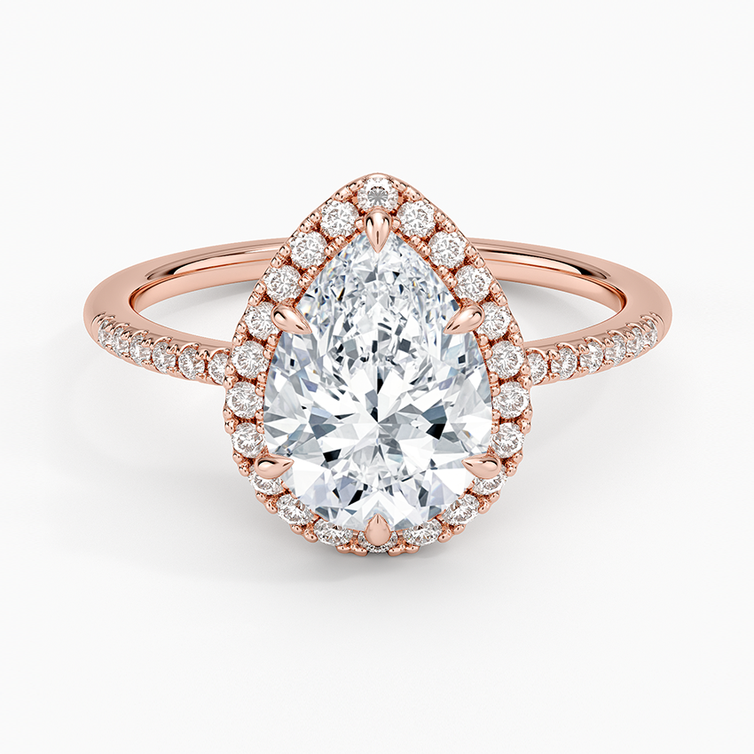 Cambria Halo Diamond Ring - Pear Center Stone
