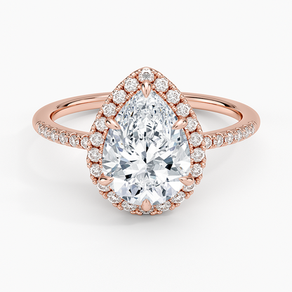 Cambria Halo Diamond Ring - Pear Center Stone