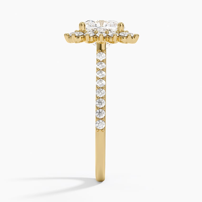 Luxe Sunburst Halo Diamond Ring (1/2 ct. tw.) - Cushion Cut Center Stone