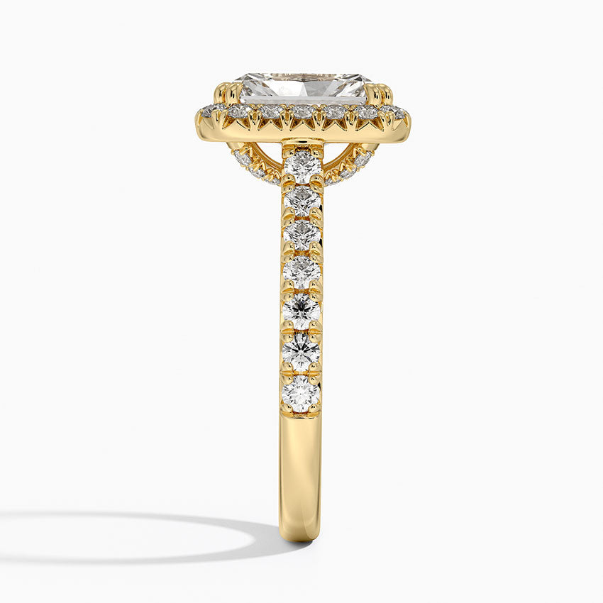 Sienna Halo Half Coverage Diamond Ring (2/3 ct. tw.) - Radiant Cut Center Stone